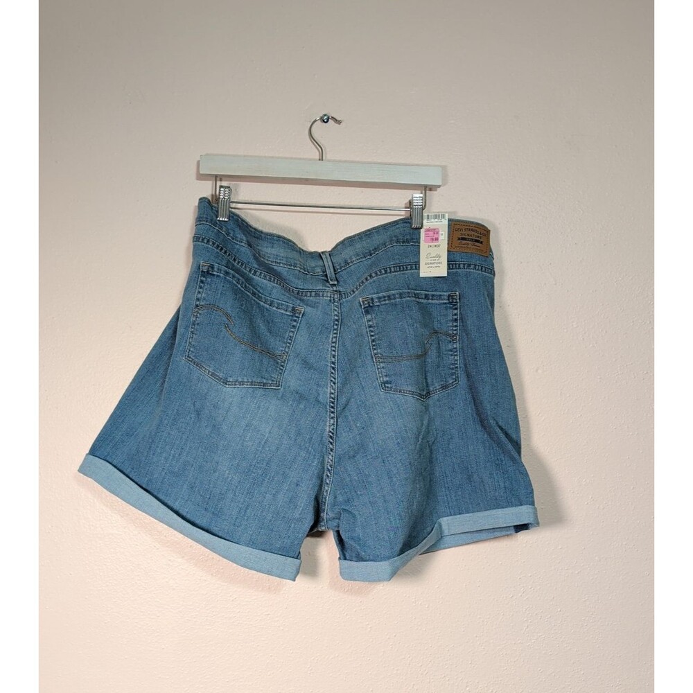 NWT 2 pair Levi Strauss Signature Gold Women's Blue Denim Jean Shorts Size 24 - Picture 12 of 16